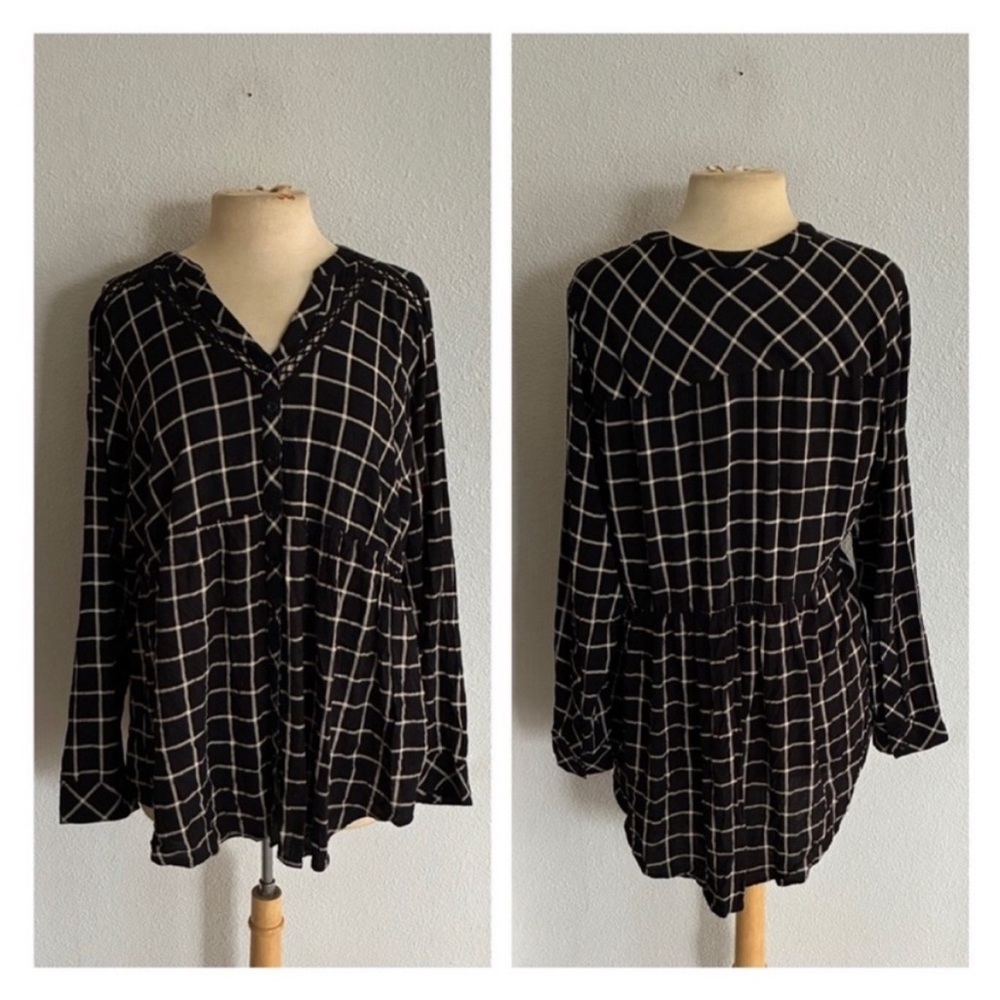 Torrid plaid babydoll buttondown